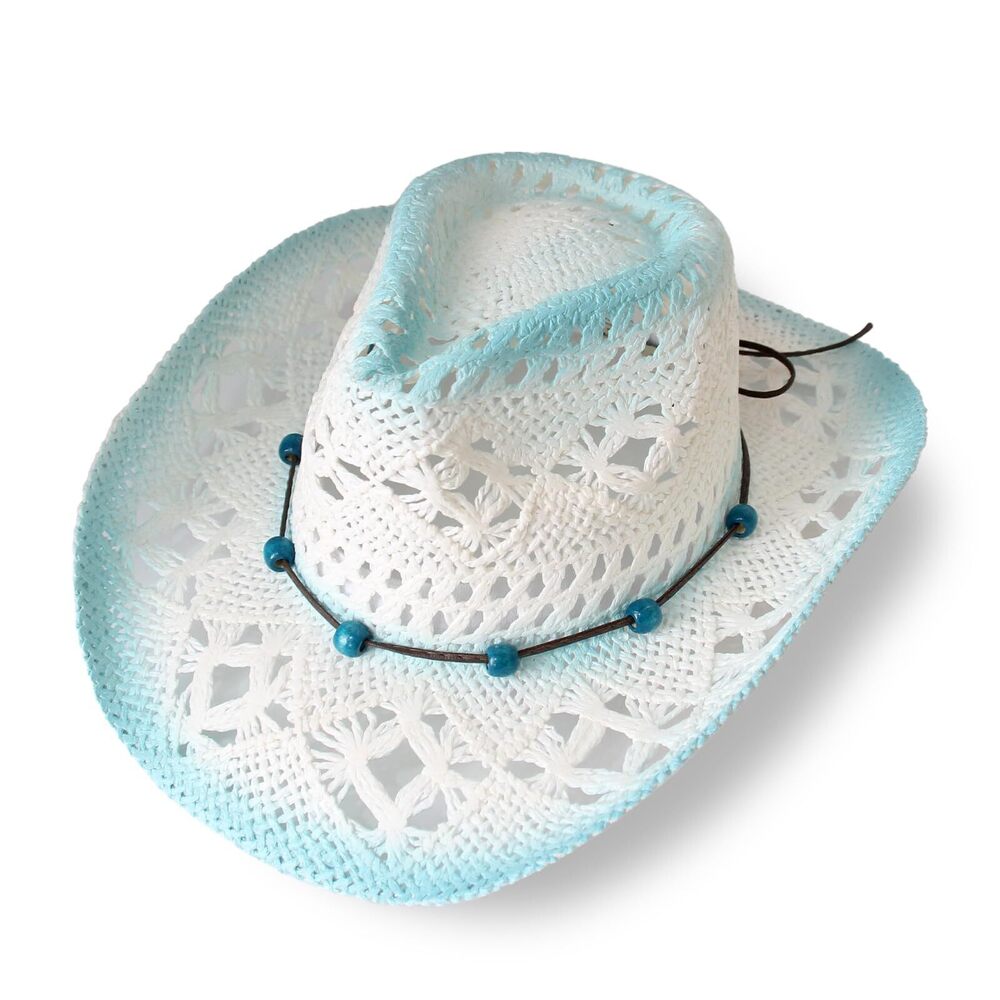 5275 Western Cowboy Hat Wide Brim Woven Straw Cowboy Hat Cowgirl Sun Beach